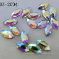 4 * 8mm Navette Crystal Hot Fix Strass in Ab Farbe